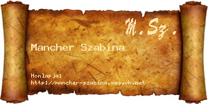 Mancher Szabina névjegykártya